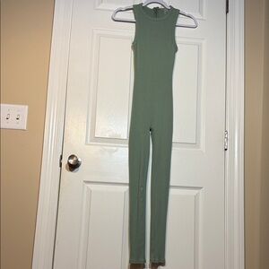 Chic Sleeveless Sage Jumpsuit